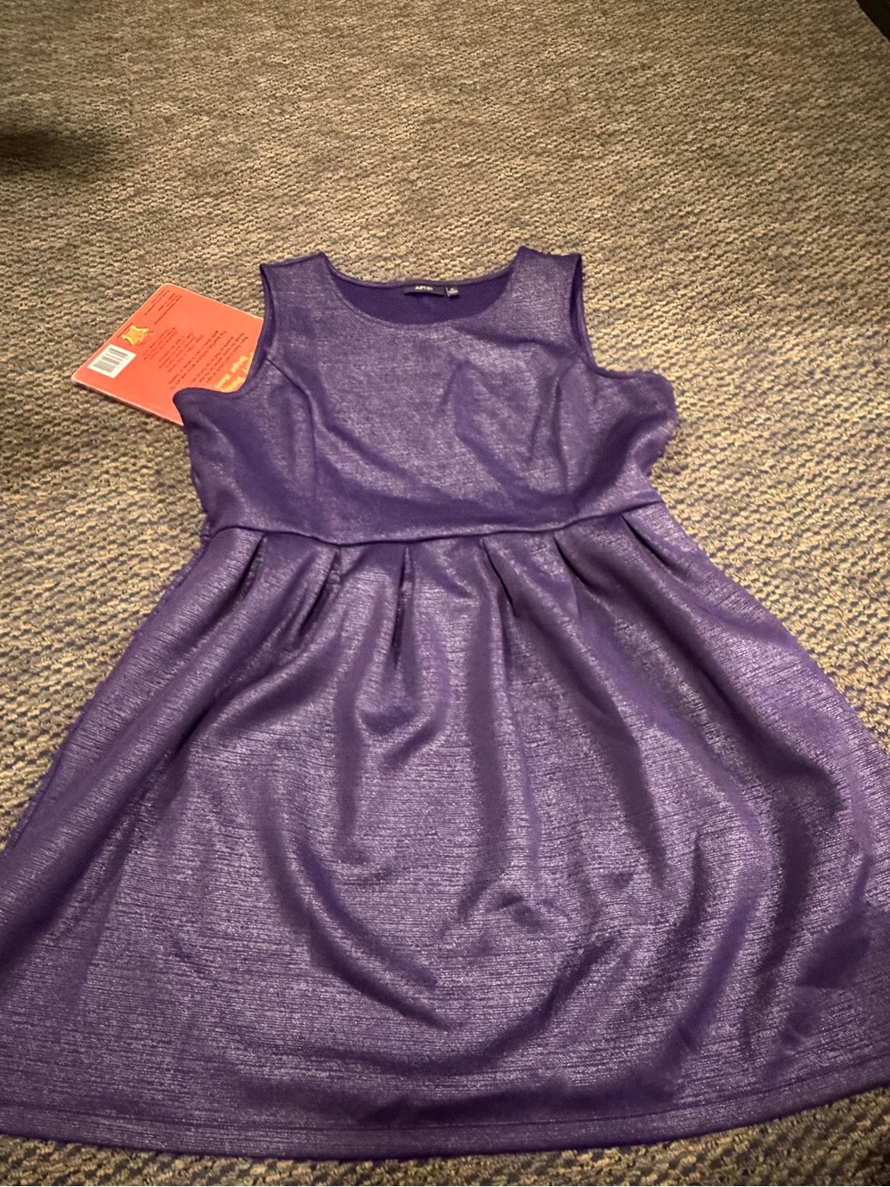 Woman’s Purple Shimmer Fit-and-Flare Dress